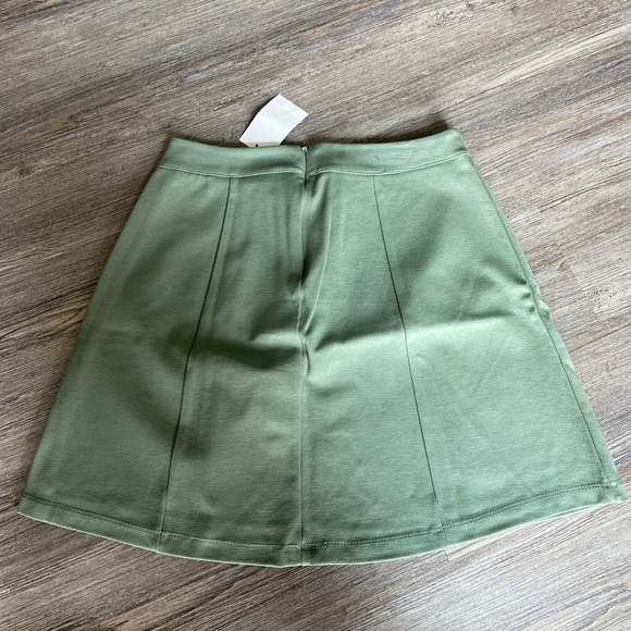 Olive Green Skater Skirt with Laced Up Accent - Picture 2 of 2